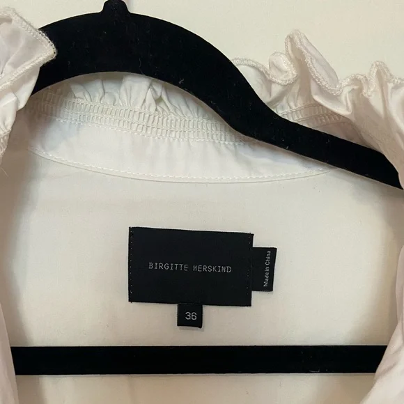 Victorian Ruffled Button-Down Blouse - White - Picture 3 of 4